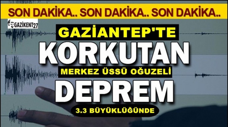 Gaziantep'te 3.3 B&uuml;y&uuml;kl&uuml;ğ&uuml;nde Deprem
