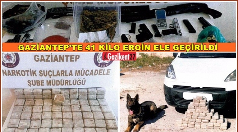 Gaziantep'te 41 kilo eroin ele ge&ccedil;irildi
