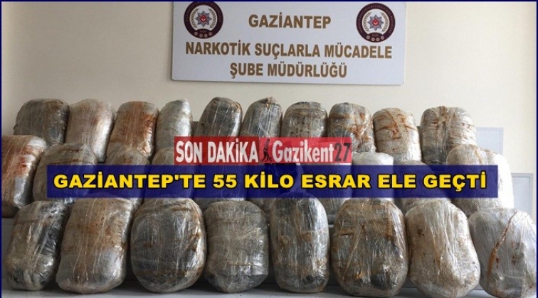 Gaziantep'te 55 kilogram esrar ele geçirildi