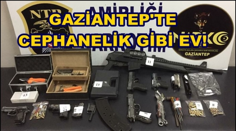 Gaziantep'te arama yapılan ev cephanelik &ccedil;ıktı!