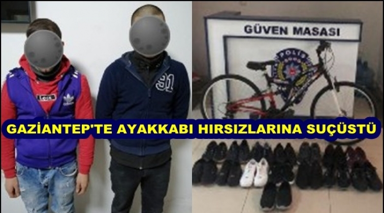 Gaziantep'te ayakkabı hırsızlığına su&ccedil;&uuml;st&uuml;!