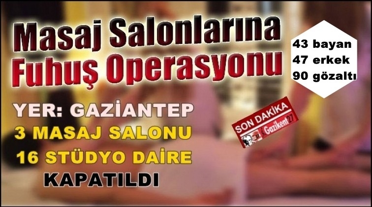 Gaziantep'te masaj salonlarına operasyon: 90 gözaltı