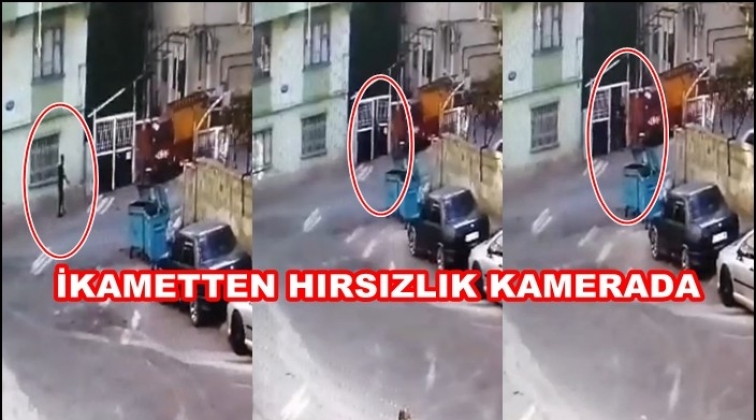 Gaziantep'te hırsızlık olayı g&uuml;venlik kamerasında