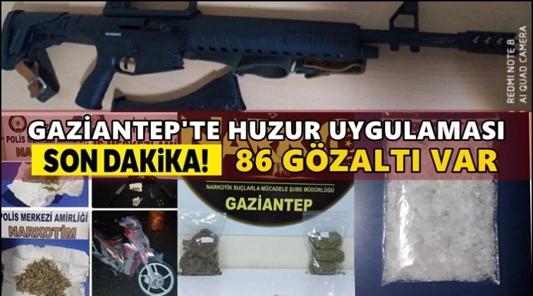 Gaziantep'te huzur uygulaması: 86 g&ouml;zaltı