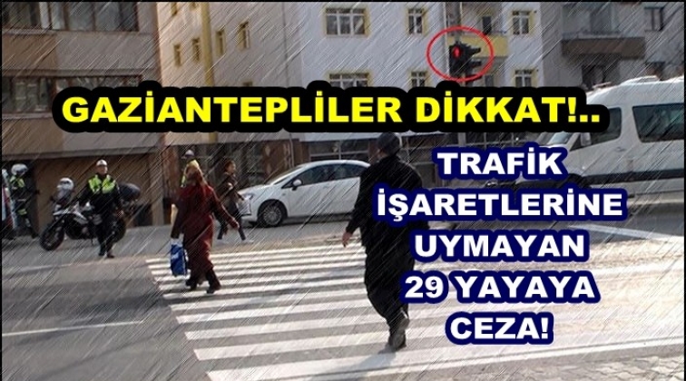 Gaziantep'te ışıkta ge&ccedil;en 29 yayaya ceza