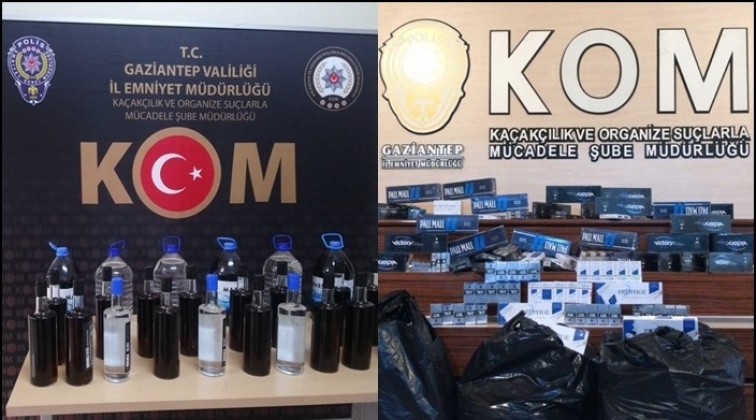 Gaziantep'te ka&ccedil;ak sigara ve alkol operasyonu