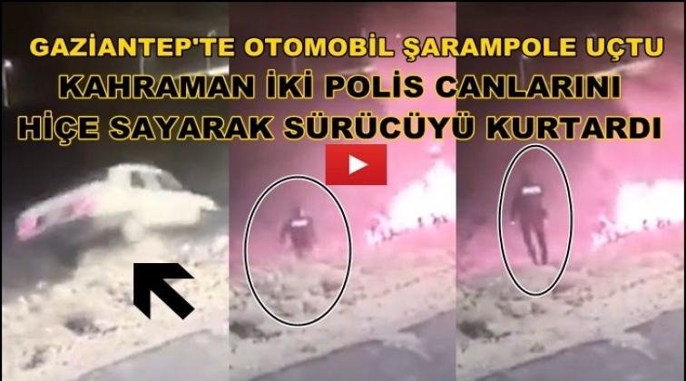 Gaziantep'te kahraman polisler sürücüyü böyle kurtardı