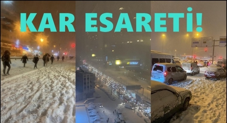 Gaziantep'te kar esareti,&nbsp;vatandaş yolda mahsur kaldı!