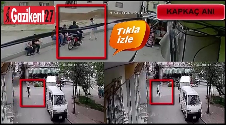 Gaziantep'te motorlu kapka&ccedil; kamerada!