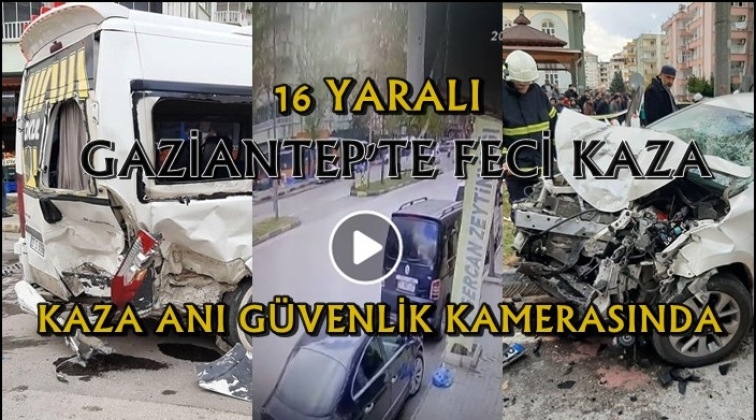 Gaziantep'te &ouml;ğrenci servisi kaza yaptı: 16 yaralı