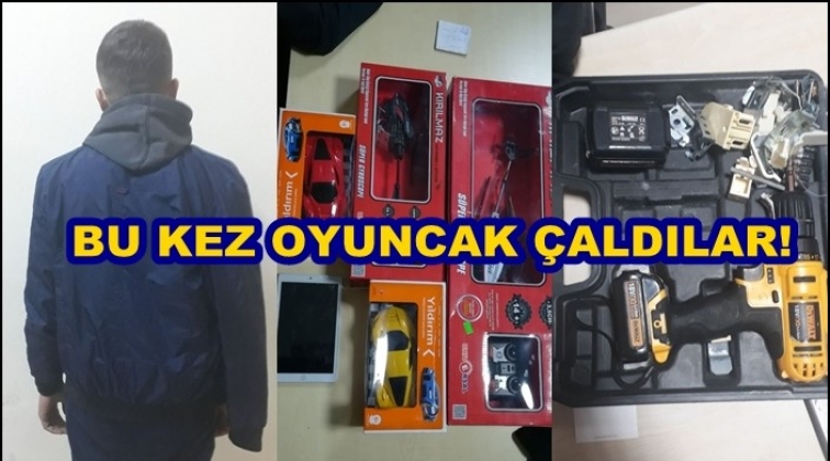 Gaziantep'te oyuncak hırsızları ka&ccedil;arken yakalandı