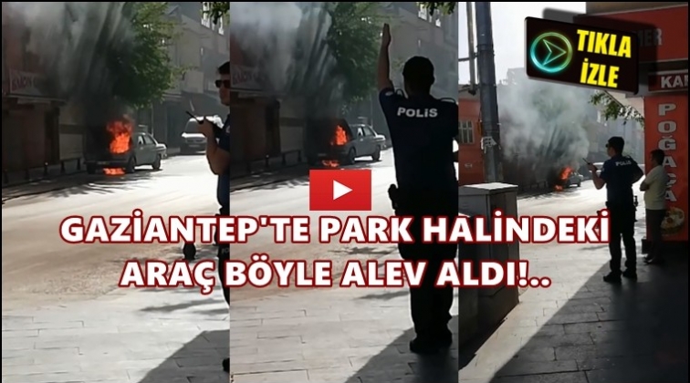 Gaziantep'te park halindeki ara&ccedil; alev aldı