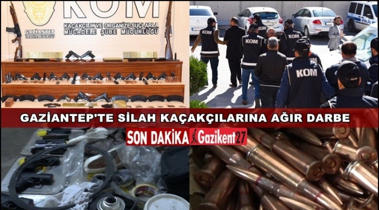 Gaziantep'te silah kaçakçılarına eş zamanlı operasyon