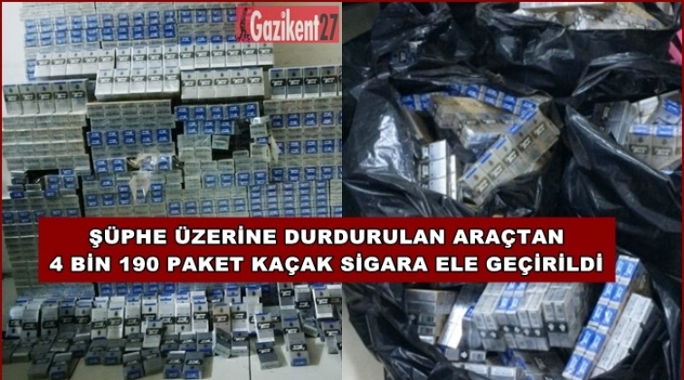Gaziantep'te ş&uuml;pheli ara&ccedil;tan ka&ccedil;ak sigara &ccedil;ıktı