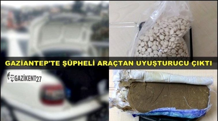 Gaziantep'te ş&uuml;pheli ara&ccedil;tan uyuşturucu &ccedil;ıktı!