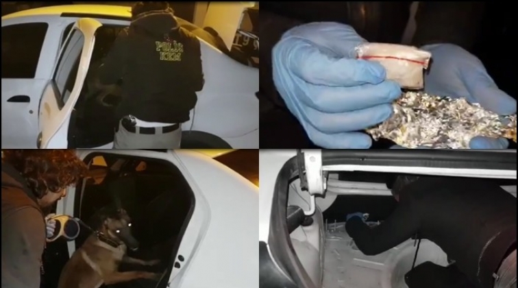 Gaziantep'te ş&uuml;pheli ara&ccedil;tan uyuşturucu &ccedil;ıktı