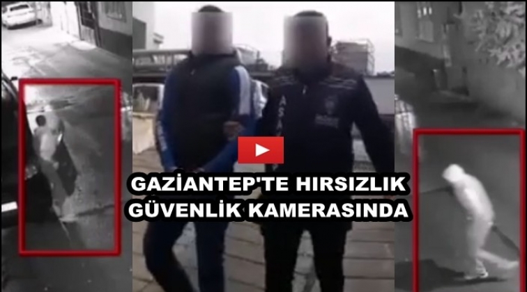 Gaziantep'te TV hırsızlığı g&uuml;venlik kamerasında