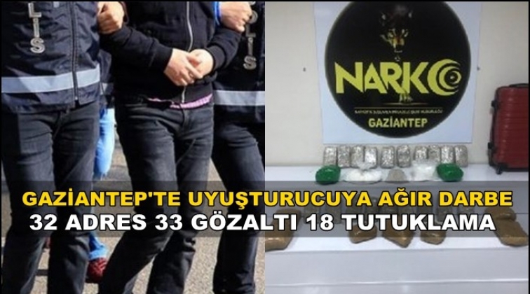 Gaziantep'te uyuşturucuya 18 tutuklama