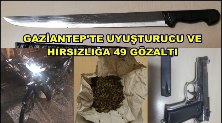 Gaziantep'te uyuşturucuya 25 hırsızlığa 24 g&ouml;zaltı