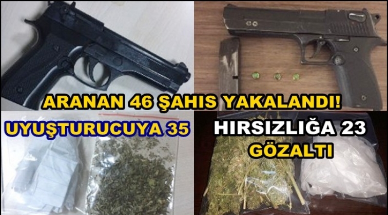 Gaziantep'te uyuşturucuya 35 hırsızlığa 23 g&ouml;zaltı!