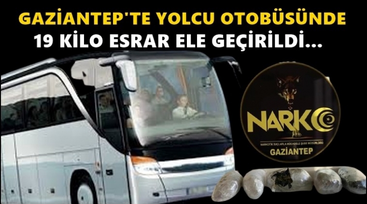 Gaziantep'te yolcu otob&uuml;s&uuml;nden esrar &ccedil;ıktı