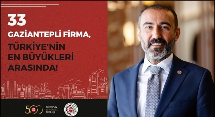 Gaziantep’ten 33 firma en büyükler arasında...