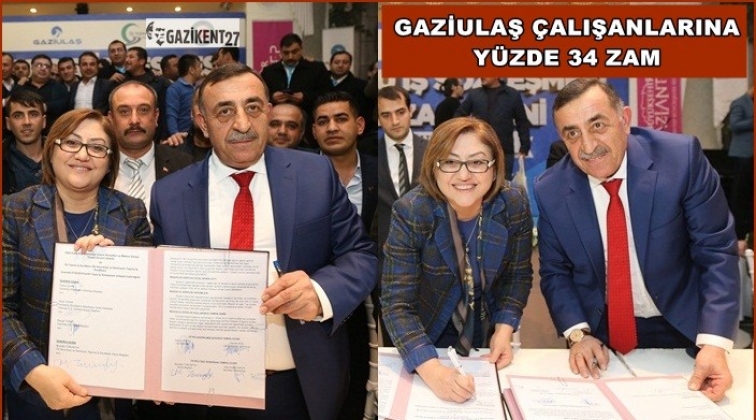GAZİULAŞ &ccedil;alışanlarına y&uuml;zde 34 zam