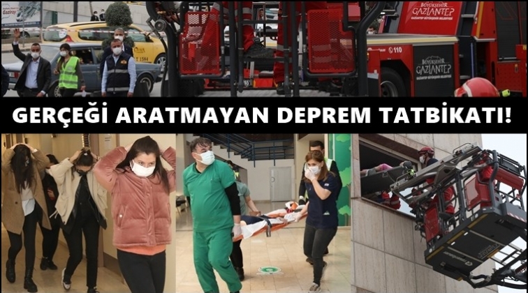 Ger&ccedil;eği aratmayacak deprem tatbikatı...