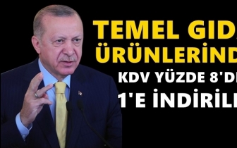 Gıda &uuml;r&uuml;nlerinde KDV y&uuml;zde 1'e indirildi!
