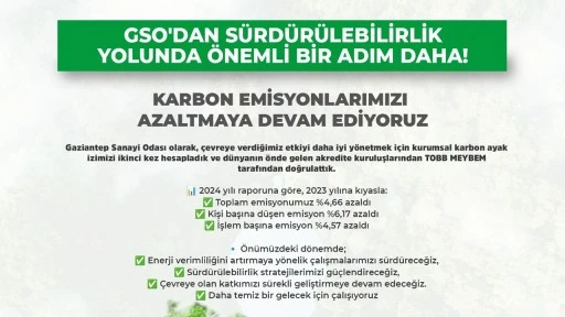 GSO'dan örnek adım: Kurumsal Karbon Ayak İzi...