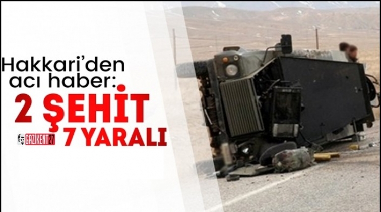 Hakkari'de askeri araç devrildi! 2 asker şehit