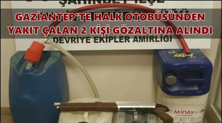 Halk otob&uuml;s&uuml;nden yakıt &ccedil;alan 2 şahıs yakalandı