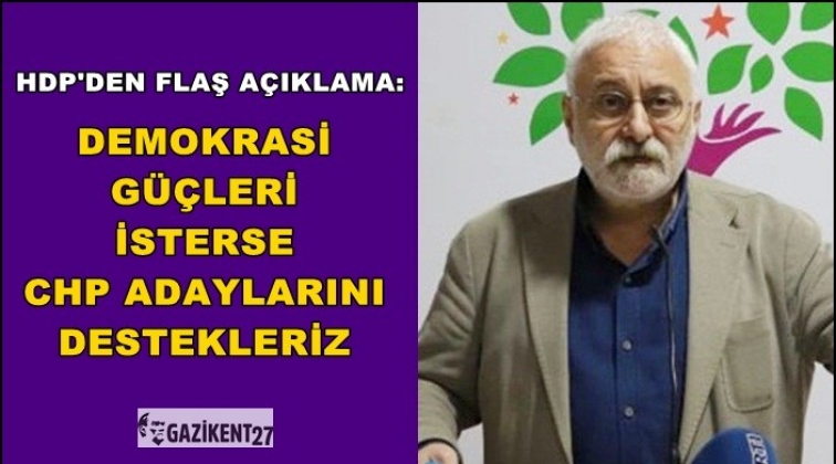 HDP: Demokrasi g&uuml;&ccedil;leri isterse CHP adaylarını destekleriz