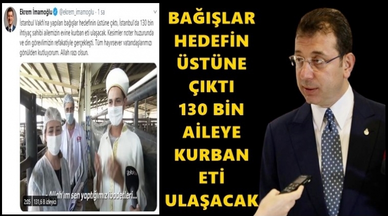 İBB'den 130 bin aileye kurban eti...