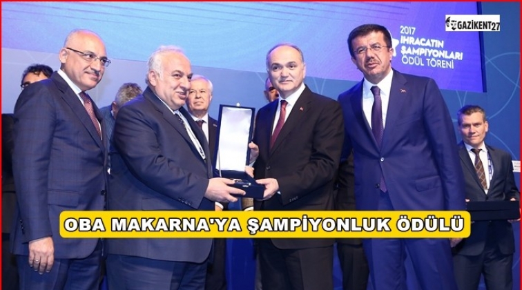 İhracat Şampiyonu Oba&rsquo;ya TİM&rsquo;den &Ouml;d&uuml;l