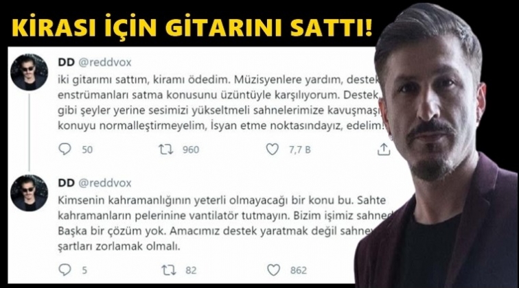 İki gitarını sattı, ev kirasını &ouml;dedi!..