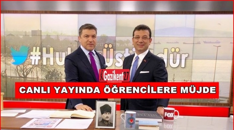 İmamoğlu canlı yayında &ouml;ğrencilere m&uuml;jde verdi
