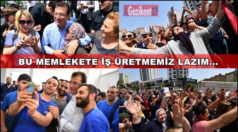 İmamoğlu, fabrikada iş&ccedil;ilere seslendi