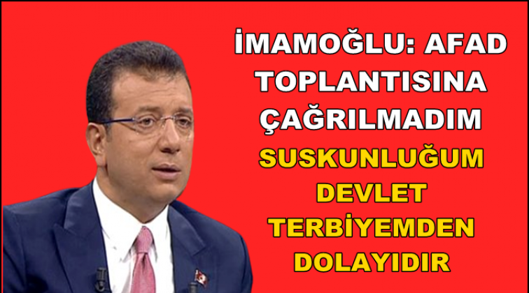 İmamoğlu: O &ouml;z&uuml;rleri kabul etmiyorum!