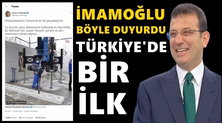 İmamoğlu paylaştı: T&uuml;rkiye'de bir ilk...