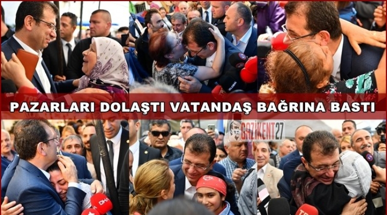 İmamoğlu se&ccedil;im &ccedil;alışmalarına pazarlarda başladı