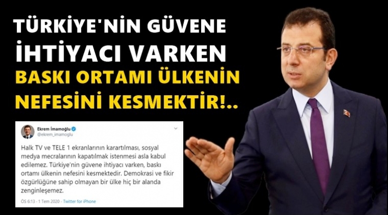 İmamoğlu: &Uuml;lkenin nefesini kesmektir