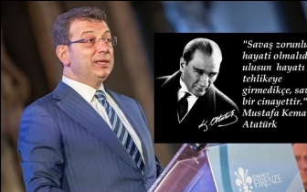 İmamoğlu'ndan Atat&uuml;rk alıntılı barış &ccedil;ağrısı