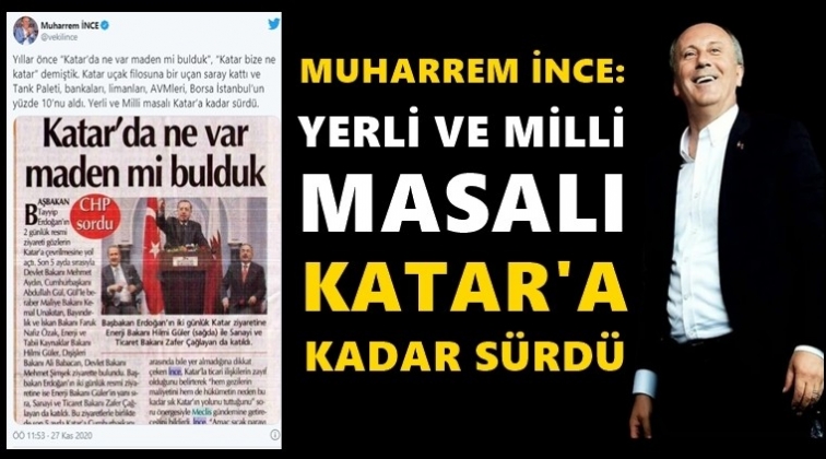İnce: 'Katar bize ne katar' demiştik