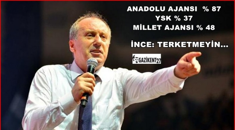 İnce: Sandıkları terk etmeyin!