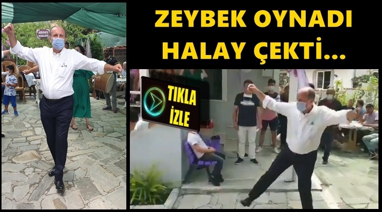 İnce yeğeninin d&uuml;ğ&uuml;nde zeybek oynadı
