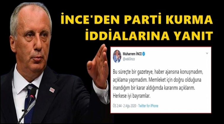 İnce&rsquo;den parti kuracağı iddialarına yanıt