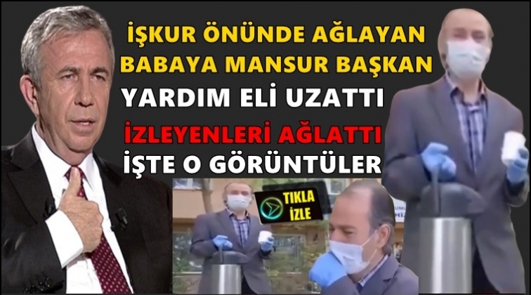 İŞKUR &ouml;n&uuml;nde ağlayan babaya Yavaş el uzattı