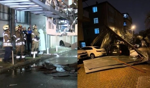 İstanbul'u fırtına vurdu... Çatılar uçtu, elektrik telleri koptu!