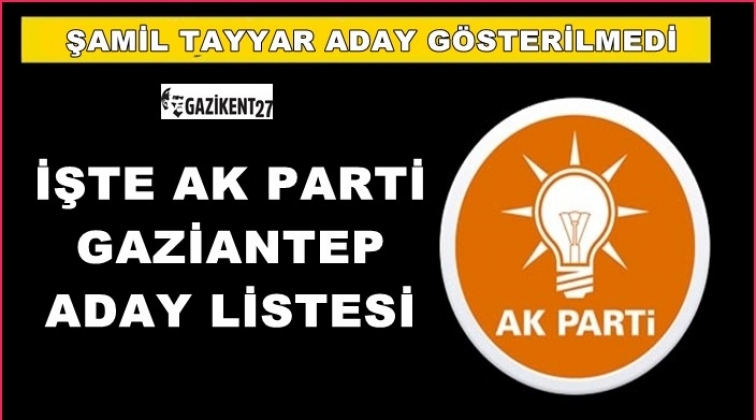İşte AK Parti'nin Gaziantep adayları